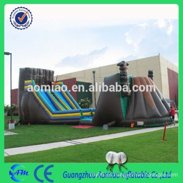 Cool inflable seco tobogán inflable línea 0.55mmPVC ropeway para jugar